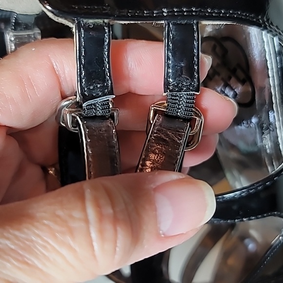 Daisy Fuentes 7.5 "carra" stiletto heels shiny black forefoot platform - Picture 9 of 13